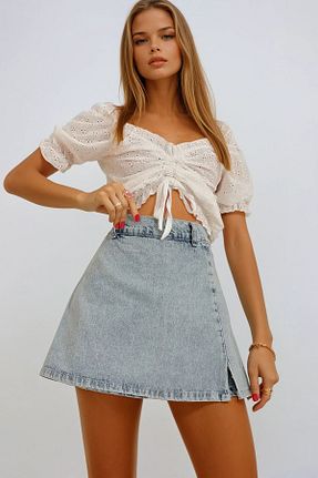 دامن آبی زنانه جین VAGGON - کد 927568367
