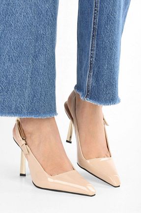 کفش استایلیتو بژ پاشنه نازک wolk shoes - کد 927578851