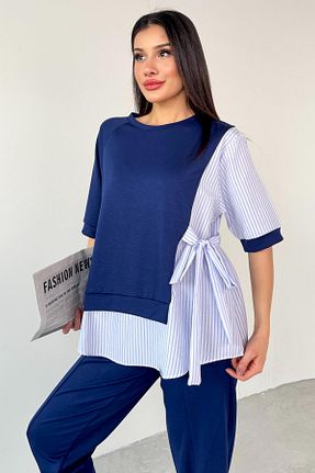 ست بالاتنه و پائین تنه سرمه ای زنانه رگولار Cappmoda - کد 927572072