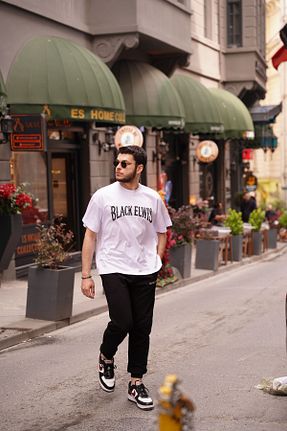 تیشرت نباتی مردانه اورسایز Black Elwis - کد 905316890