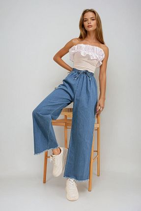 شلوار آبی زنانه پنبه ای VAGGON - کد 927571161