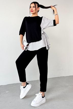 ست بالاتنه و پائین تنه مشکی زنانه رگولار Cappmoda - کد 927571187
