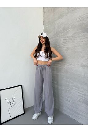 شلوار طوسی زنانه ویسکون Ozy Fashion - کد 927580242