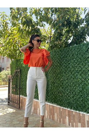 بلوز نارنجی زنانه ساده LAGÜN MODA - کد 927582788