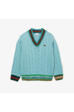پلیور آبی زنانه ساده Lacoste - کد 806569998