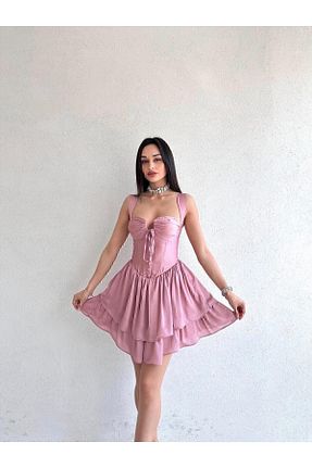 لباس مجلسی و فارغ التحصیلی صورتی زنانه پلی استر MİSSCİXFASHİON - کد 744448638
