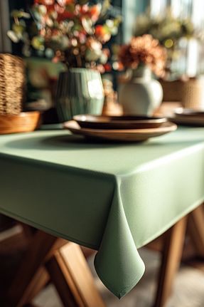 رومیزی سبز پلی استر Medi Home - کد 927584804