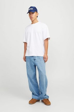 شلوار جین سرمه ای مردانه پاچه پهن Jack & Jones - کد 880018236