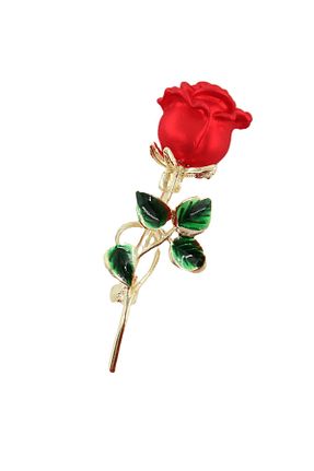 سنجاق سینه قرمز زنانه فلزی KEEBA - کد 927602656