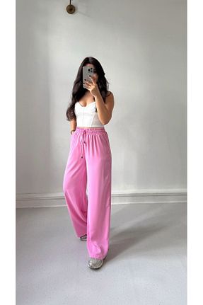 شلوار صورتی زنانه پاچه پهن Fistan Byn Melisa - کد 927611622