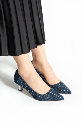 کفش پاشنه بلند کلاسیک آبی زنانه چرم مصنوعی Güllü Shoes - کد 927612270