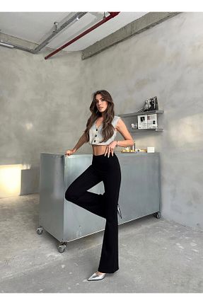 شلوار مشکی زنانه نخ متالیک Thin Shop - کد 382896752