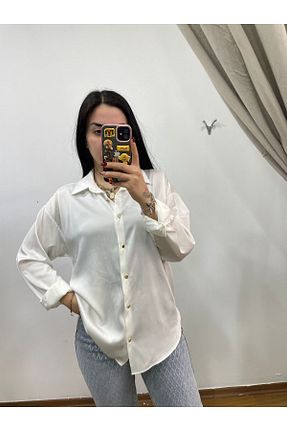 پیراهن سفید زنانه رگولار FASİON - کد 927639526