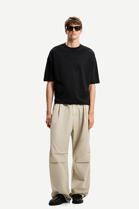 شلوار بژ مردانه پنبه ای Bershka - کد 927636687