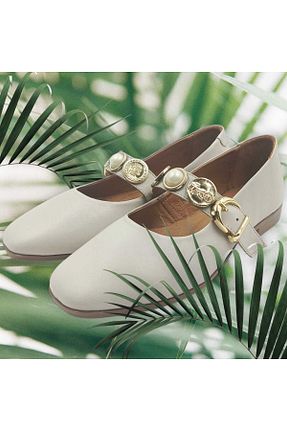 بابت بژ زنانه چرم خالص Escarpinshoes - کد 926360584