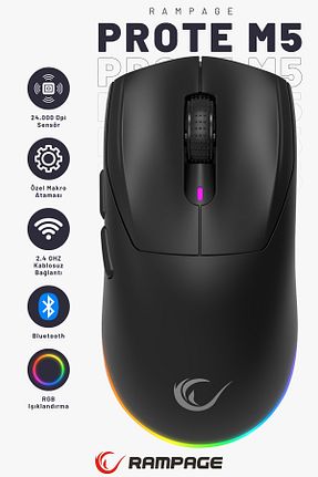 ماوس گیمر مشکی 10000 - 15000 Dpi Rampage - کد 924189698