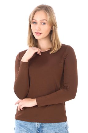 تیشرت قهوه ای زنانه رگولار penyebizden - کد 656163113