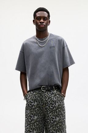 تیشرت طوسی مردانه رگولار Pull & Bear - کد 927631031