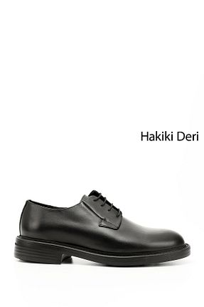 کفش کلاسیک مشکی مردانه چرم خالص GÖNDERİ(R) - کد 927650734