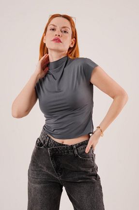 بلوز طوسی زنانه ساده MODA - کد 927644361