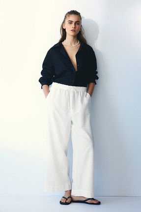 شلوار زنانه مخلوط کتان H&M - کد 927649879