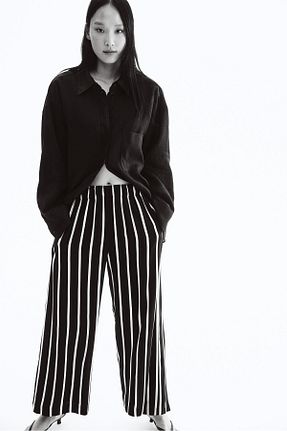 شلوار مشکی زنانه پلی استر H&M - کد 927648380