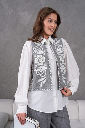 ست بالاتنه و پائین تنه طوسی زنانه بافتنی Miss Allos - کد 901840586