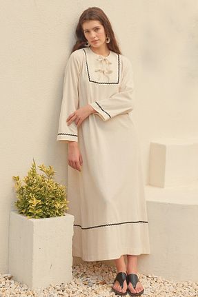 لباس حجاب بژ اورسایز Fahhar - کد 927655944
