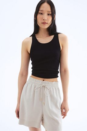 شلوارک و برمودا بژ زنانه فاق بلند H&M - کد 927649836
