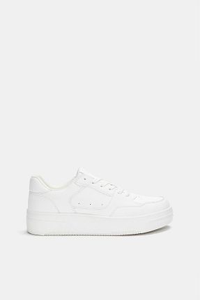 کفش اسنیکر سفید زنانه چرم اصل Pull & Bear - کد 927660677