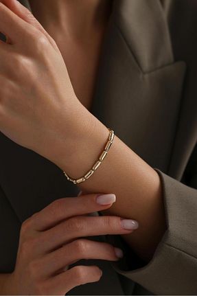 دستبند طلا طلائی زنانه 14 عیار Tufanlar Kuyumculuk - کد 927661508
