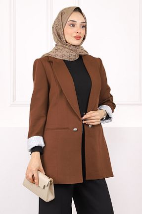 کت حجاب قهوه ای زنانه رگولار İmajButik - کد 927680585