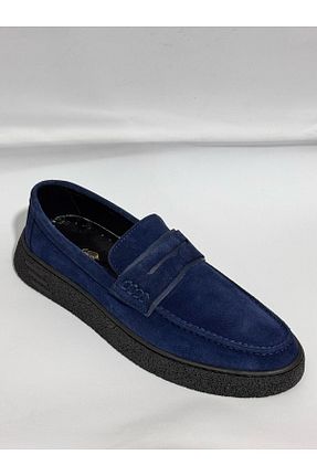 کفش لوفر سرمه ای مردانه نبوک Greyybull Shoes - کد 927682016