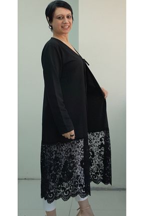 کت سایز بزرگ مشکی زنانه ویسکون Mertcan Butik - کد 927685419