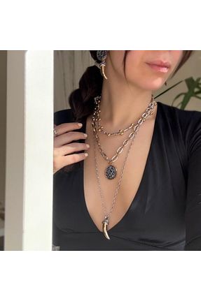 گردنبند جواهر طلائی زنانه فلزی illys - کد 927686416