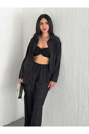 ست بالاتنه و پائین تنه مشکی زنانه بافتنی Butik - کد 927704423