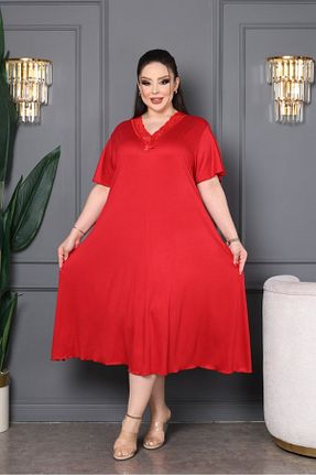لباس سایز بزرگ قرمز زنانه بامبو şuranur - کد 927693393