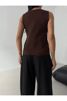 بلوز قهوه ای زنانه ساده Castivo Fashion - کد 927715459