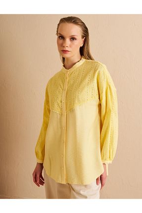تونیک حجاب زرد بافتنی Kayra - کد 927715741