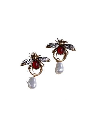 گوشواره استیل (فولاد) طلائی زنانه استیل ضد زنگ Bubbleatelier - کد 927763606