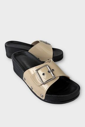 دمپائی بژ زنانه چرم مصنوعی Liger - کد 927770357