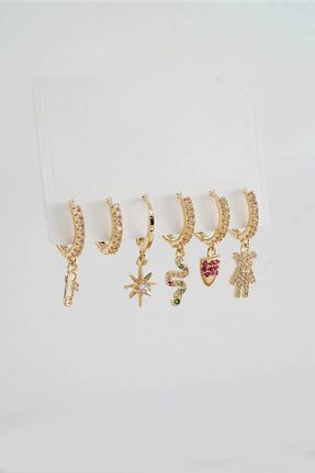 گوشواره استیل (فولاد) طلائی زنانه استیل (فولاد) By Zeyna Aksesuar - کد 224345520