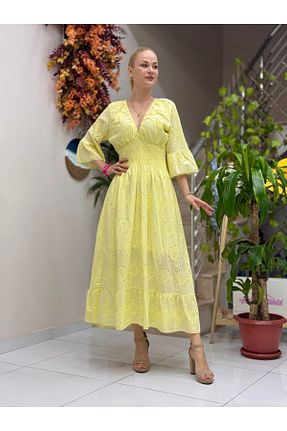 لباس زرد زنانه بافتنی Punta Otantik - کد 927781772