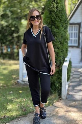 ست بالاتنه و پائین تنه سایز بزرگ مشکی زنانه فاق نرمال Kokosh moda - کد 927800159