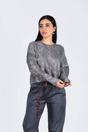 پلیور طوسی زنانه طرح دار nuova stella - کد 927797862