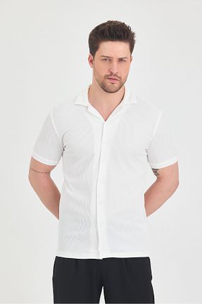 پیراهن نباتی مردانه یقه پیراهنی macharel jeans - کد 927797993