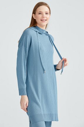 ست بالاتنه و پائین تنه حجاب طوسی زنانه Relaxed Tığ Triko - کد 760919224