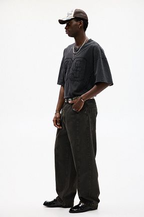 شلوار جین طوسی مردانه پاچه لوله تفنگی Pull & Bear - کد 927802046
