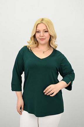 بلوز سایز بزرگ سبز زنانه سایز بزرگ Koza Butik - کد 927802278