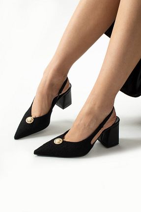 کفش پاشنه بلند کلاسیک مشکی زنانه چرم مصنوعی Gökçe Shoes - کد 927802413